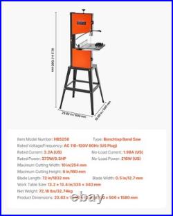 VEVOR Band Saw with Stand 10-Inch Two-Speed Benchtop Bandsaw for Woodworking