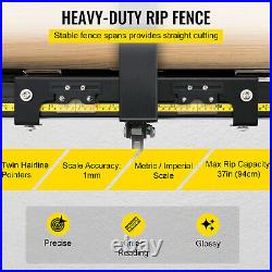 VEVOR Table Saw Rip Fence 37 & 57 Rail System with Front Guide Bar