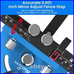 Wolfawn Table Saw Miter Gauge With Micro Adjustable Flip Stop & Extendable Fence