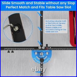 Wolfawn Table Saw Miter Gauge With Micro Adjustable Flip Stop & Extendable Fence