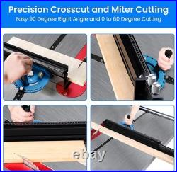 Wolfawn Table Saw Miter Gauge With Micro Adjustable Flip Stop & Extendable Fence